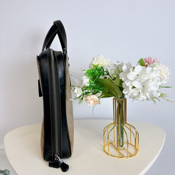 Coach CQ036 Graham Slim Brief In Blocked Signature Canvas IN KHAKI MULTI - Picture 3 of 6